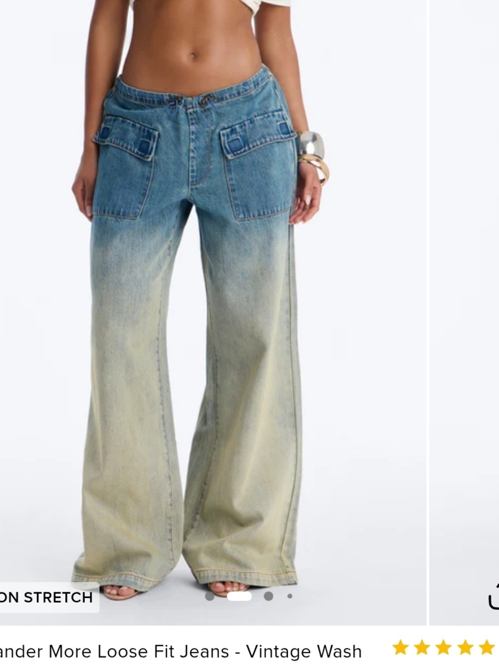 Fashion Nova Wide Leg Jeans in Two-Tone Blue